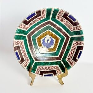 Vintage JAPANESE KO KUTANI hand painted 8” PORCELAIN BOWL Rare signed by artist